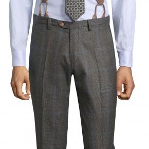 Blue Check Warm Grey Plaid Pants - thumbnail image 1