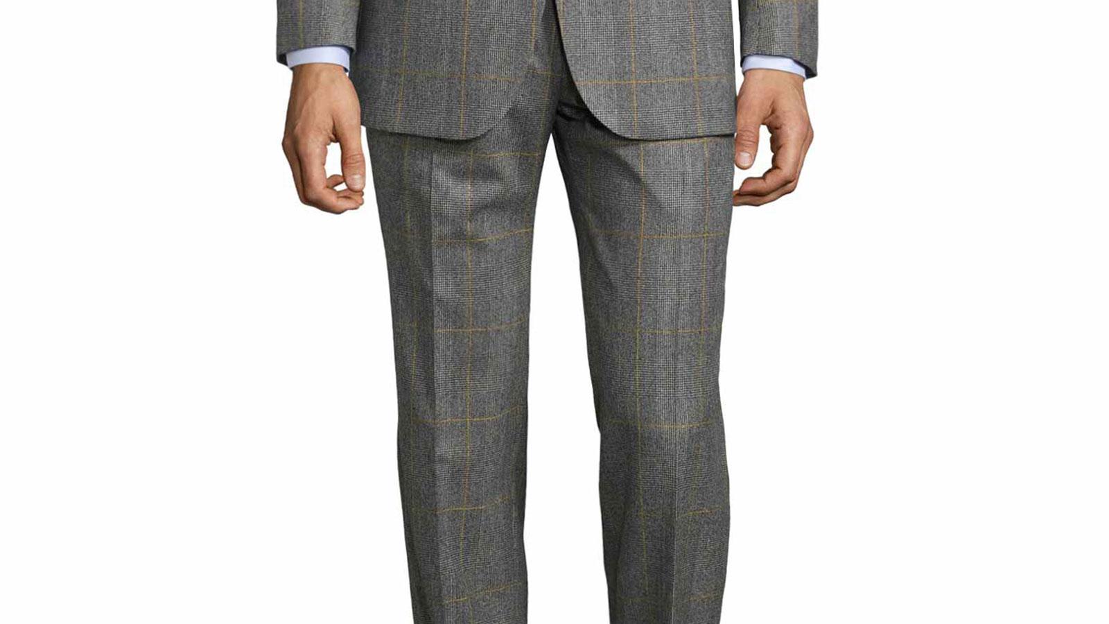 Grey Plaid With Yellow Overcheck Pants - slider image 