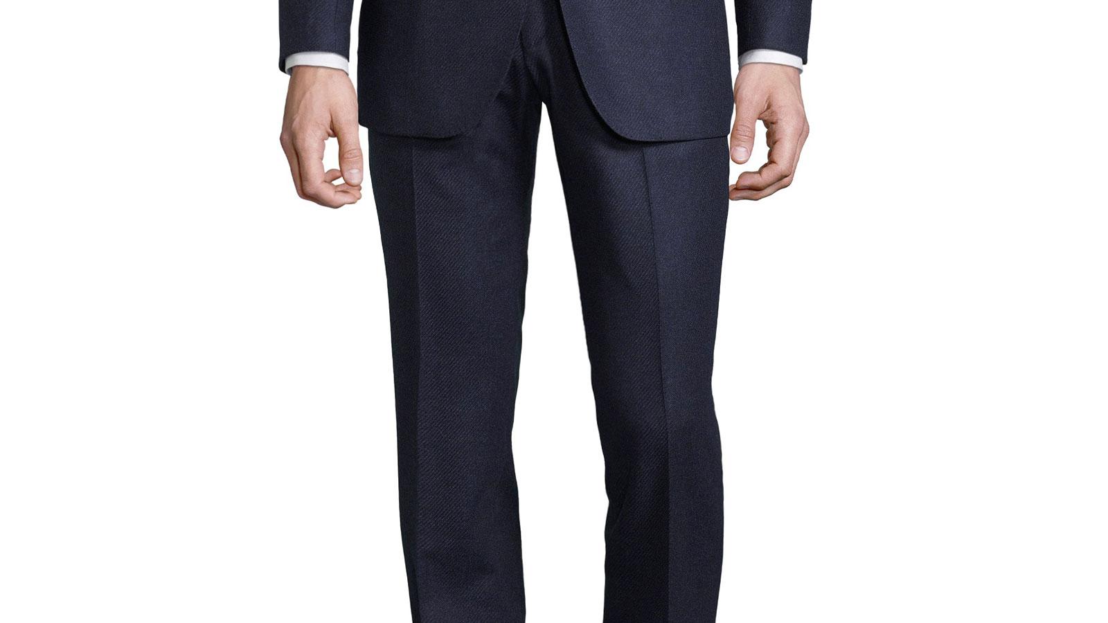 Navy Twill Wool & Cashmere Pants - slider image 