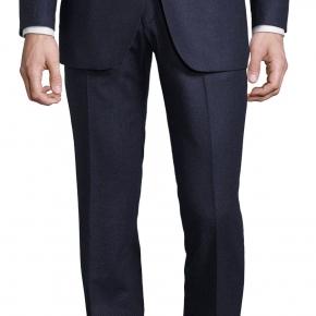 Navy Twill Wool & Cashmere Pants - thumbnail image 1