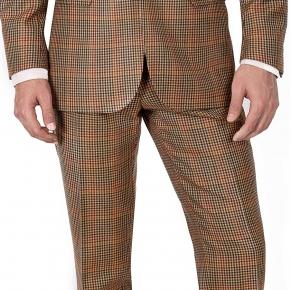 Brown Check Wool & Cashmere Pants - thumbnail image 1