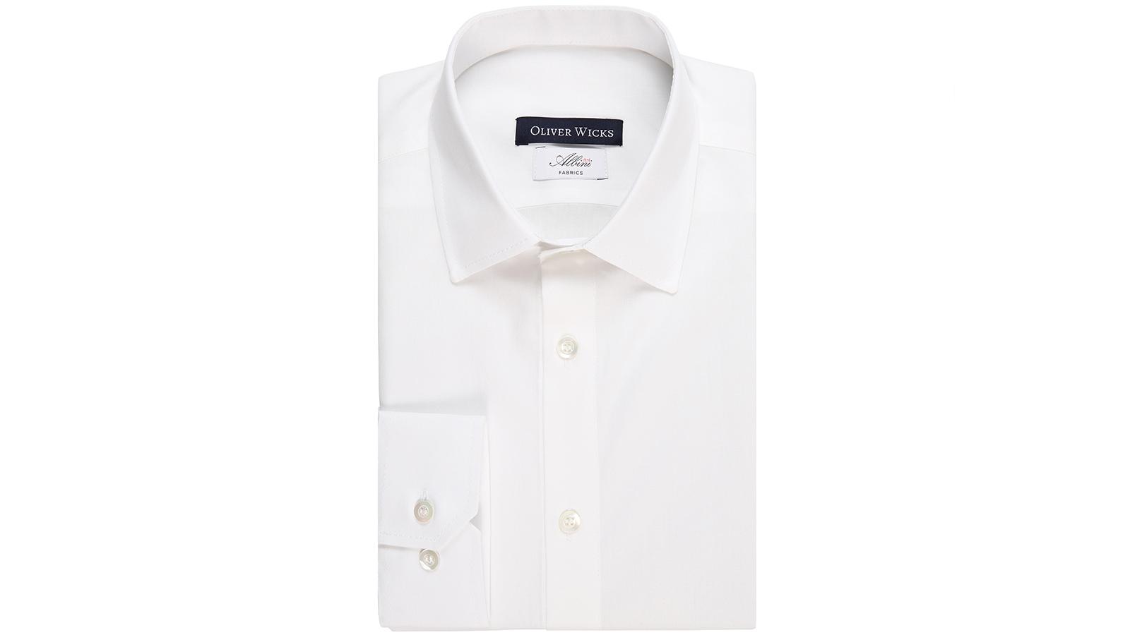 Pure White Cotton Twill Shirt - slider image 1