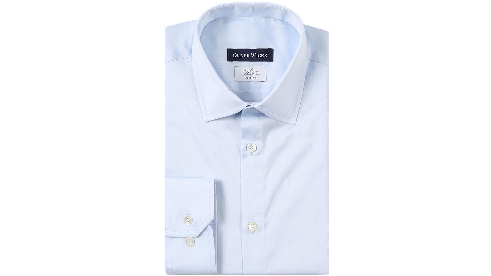 Pastel Blue Cotton Twill Shirt - slider image 1