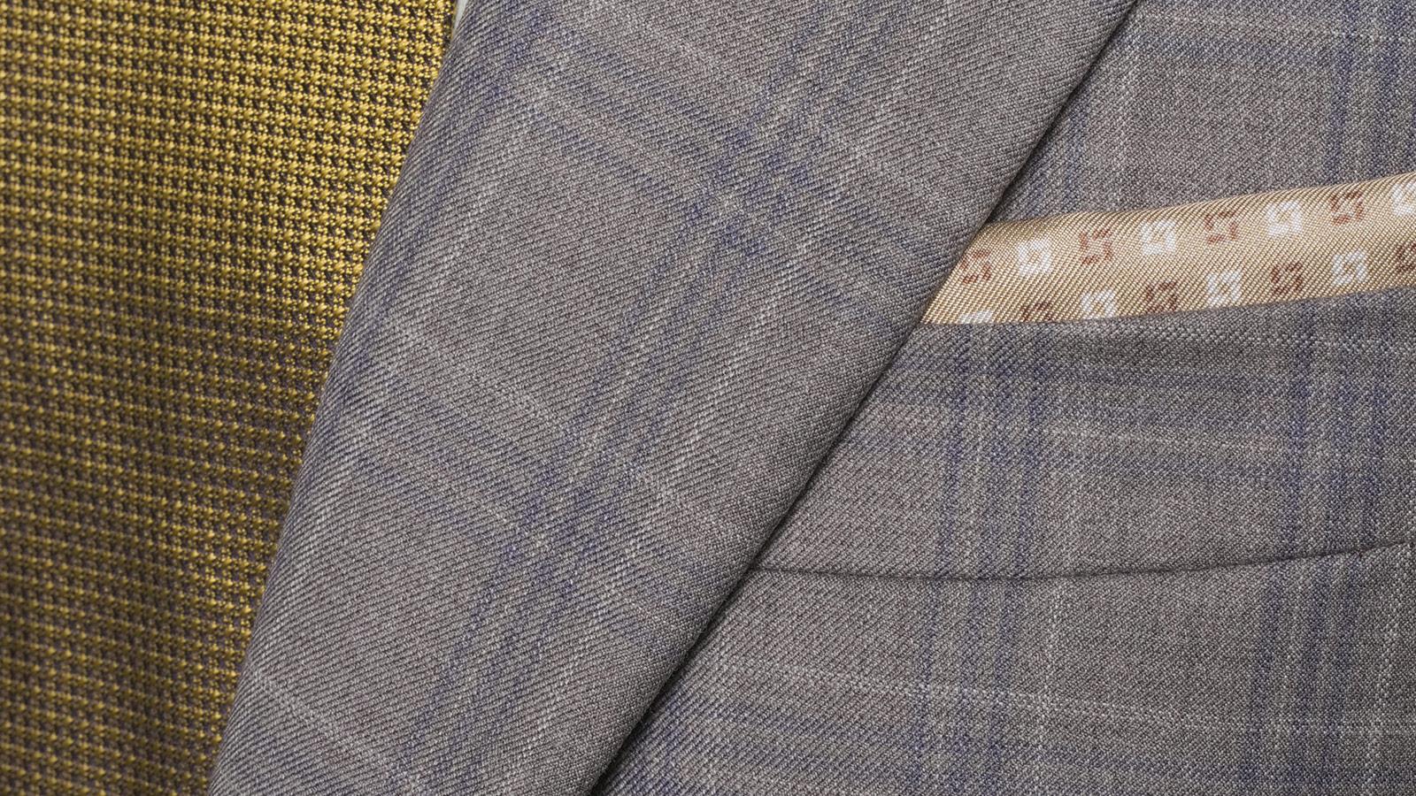 Grey Plaid with Blue Overcheck Blazer - slider image 1