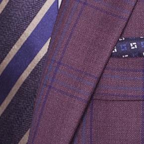 Plum Plaid with Blue Overcheck Blazer - thumbnail image 1