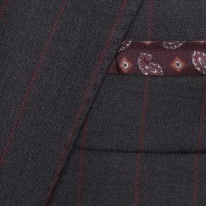 Red Pinstripe Charcoal Suit - thumbnail image 1