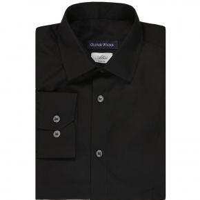 Deep Black Cotton Shirt - thumbnail image 1