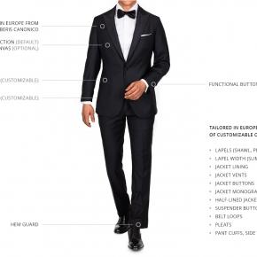 1663 Black Tuxedo with peak lapels - thumbnail image 1