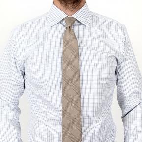 Blue Checked White Cotton Shirt - thumbnail image 3