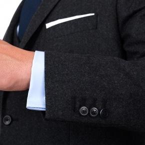 Charcoal Wool Flannel Suit - thumbnail image 1