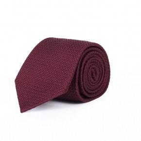 Burgundy 100% Grenadine Silk Tie - thumbnail image 1