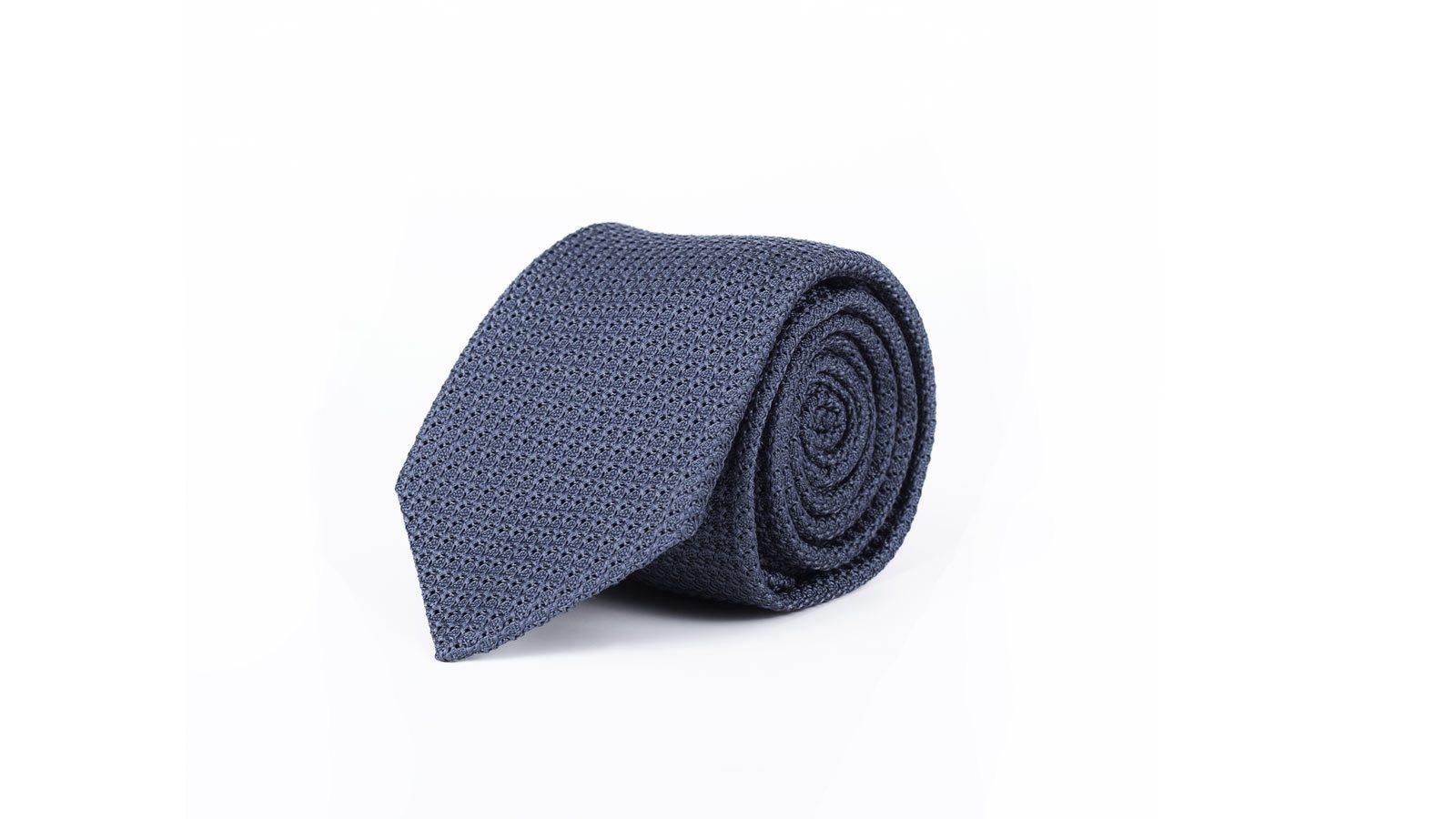 Airforce Blue Italian 100% Grenadine Silk Tie - slider image 