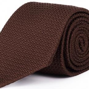 Brown 100% Grenadine Silk Tie - thumbnail image 1