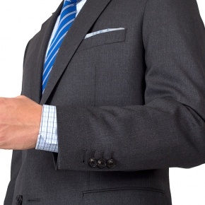 Suit in Solid Grey Wool - thumbnail image 1