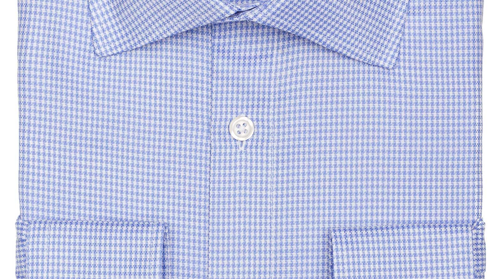 Blue Houndstooth Royal Oxford Shirt - slider image 