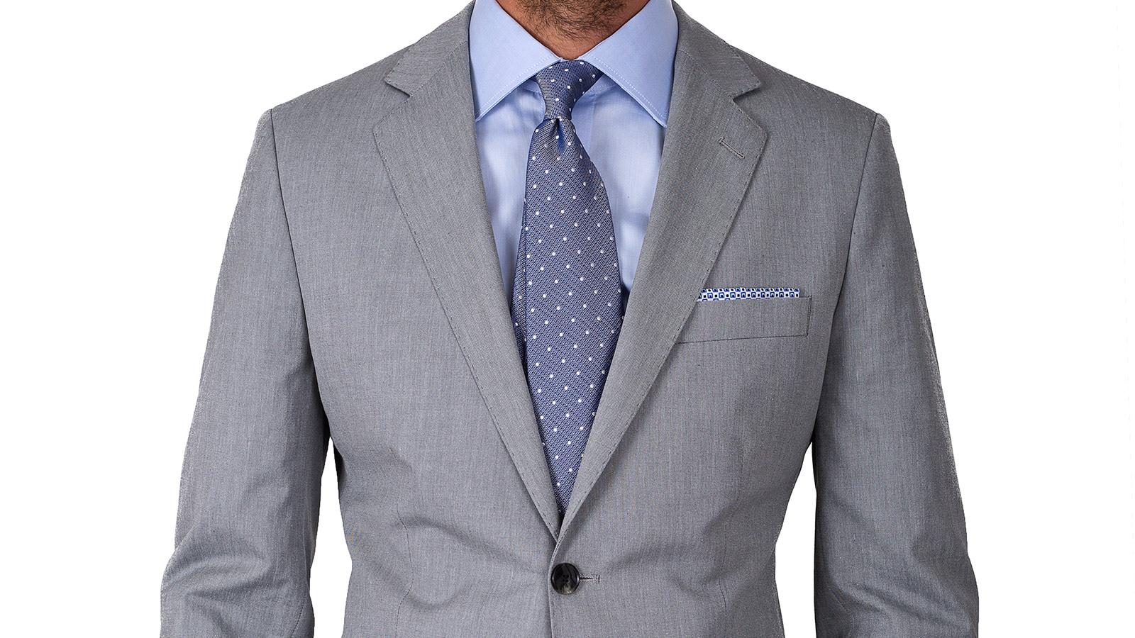 Suit in Grey Cotton - slider image 1