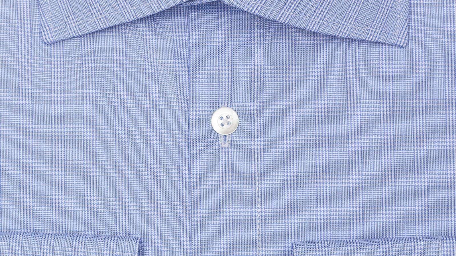 Checked Blue Cotton Shirt - slider image 