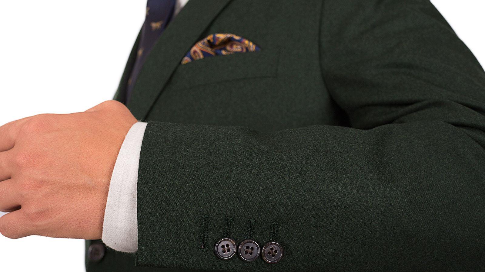 Dark Green Wool Flannel Suit - slider image 1