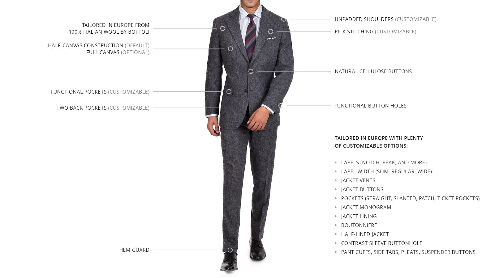 Dark Grey Donegal Tweed Suit - slider image 1