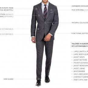 Dark Grey Donegal Tweed Suit - thumbnail image 1