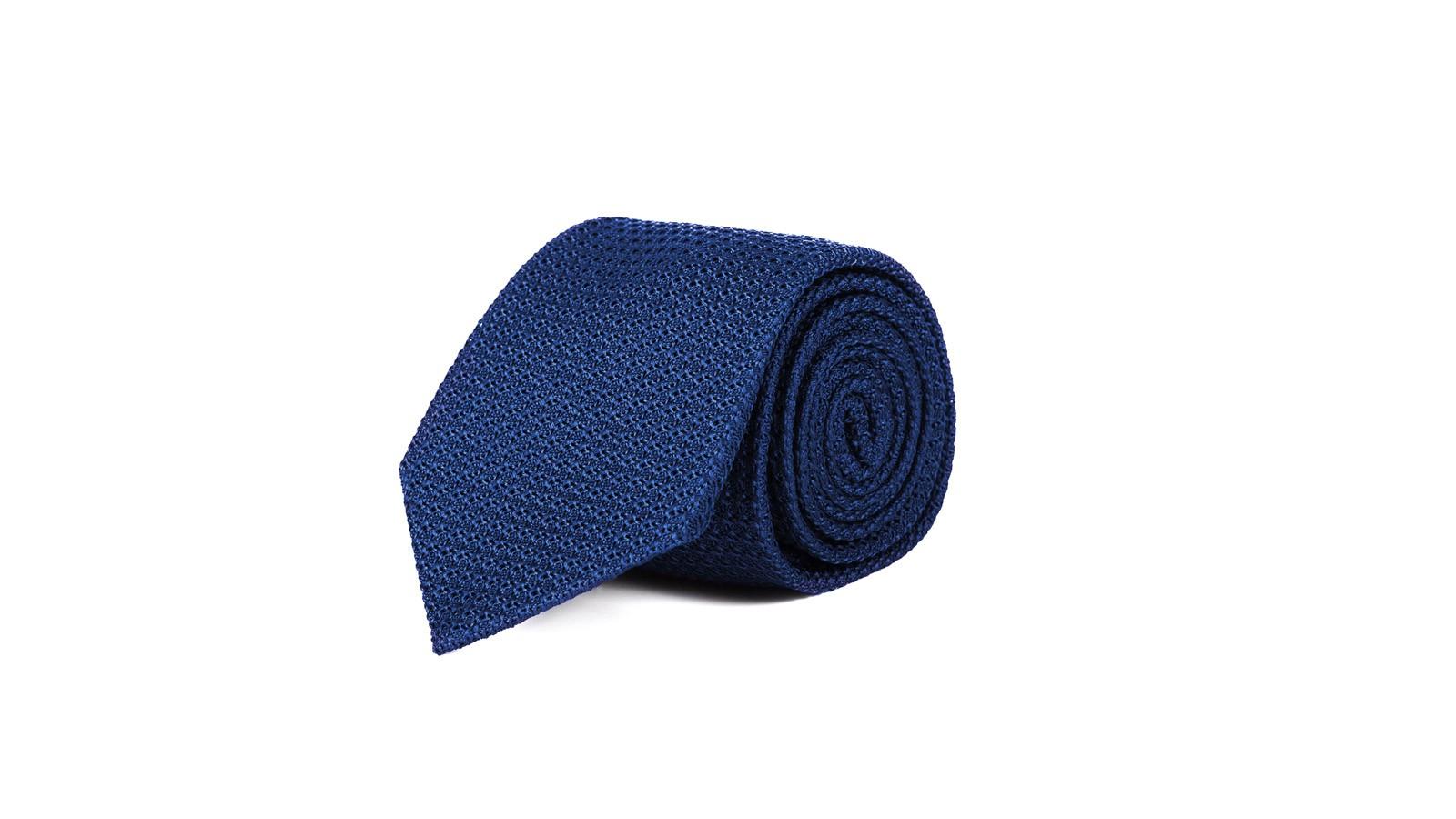 Royal Blue 100% Grenadine Silk Tie - slider image 