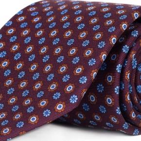 Burgundy Floral 28 Momme Silk Tie - thumbnail image 1