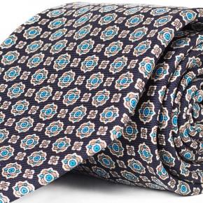 Navy & Blue 28 Momme Silk Tie - thumbnail image 1