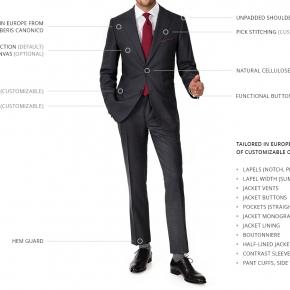 Vendetta Premium Charcoal Birdseye Suit - thumbnail image 3