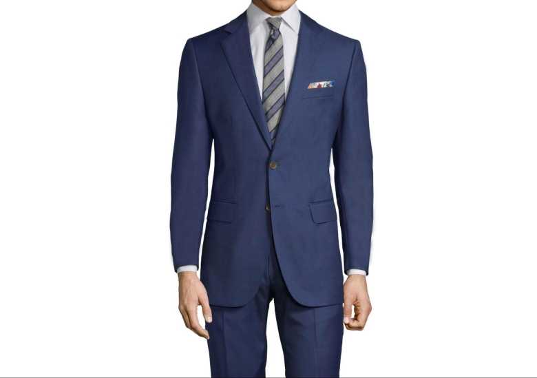 Intense blue pick&pick suit by Oliver Wicks