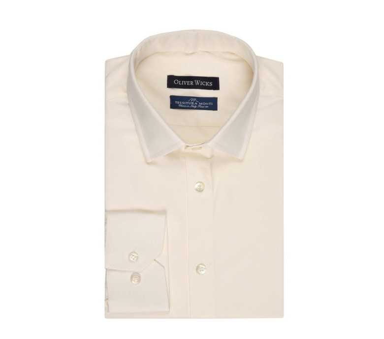 Ivory Cotton Twil Shirt by Oliver Wicks