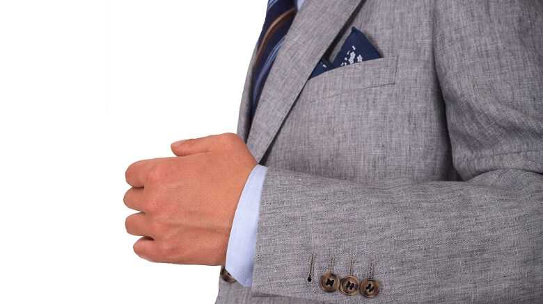 Light Grey Suit Sleeve Close Up