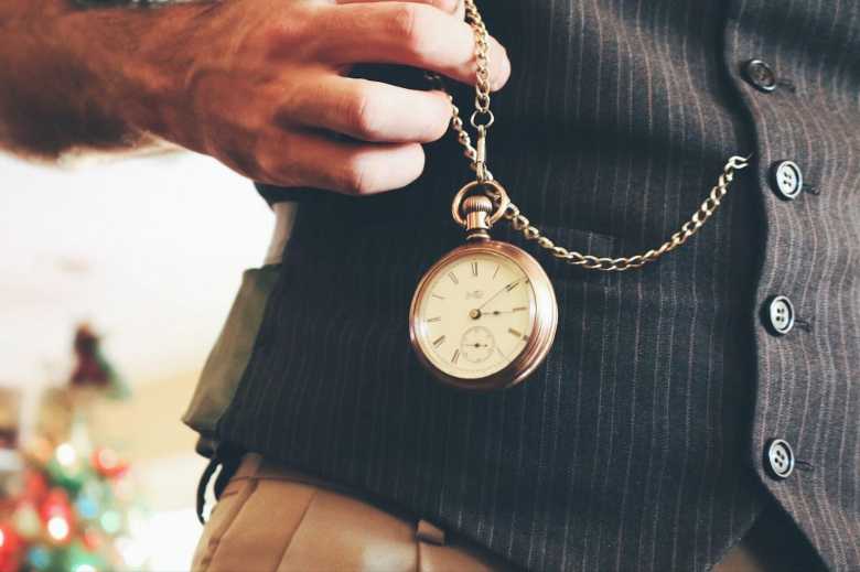 Stripped Vest with Pocket Watch