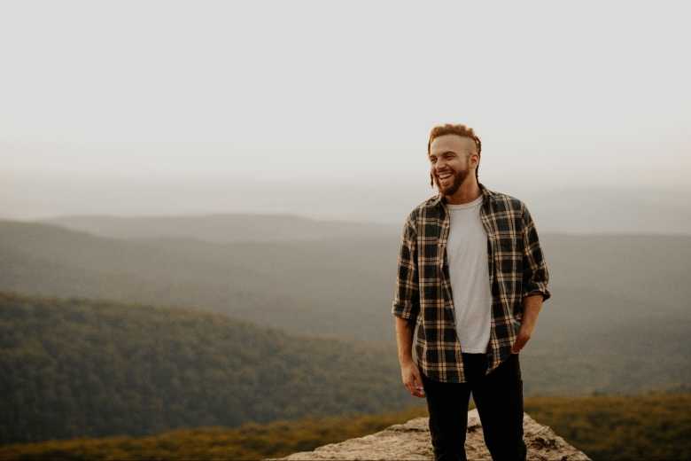 a man wearing a fabric shirt