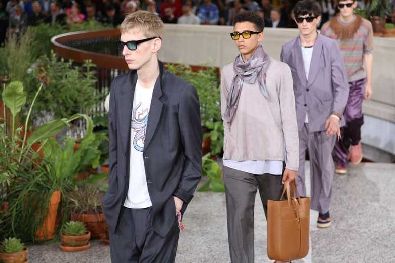 models wearing Paul Smith suits on the runway