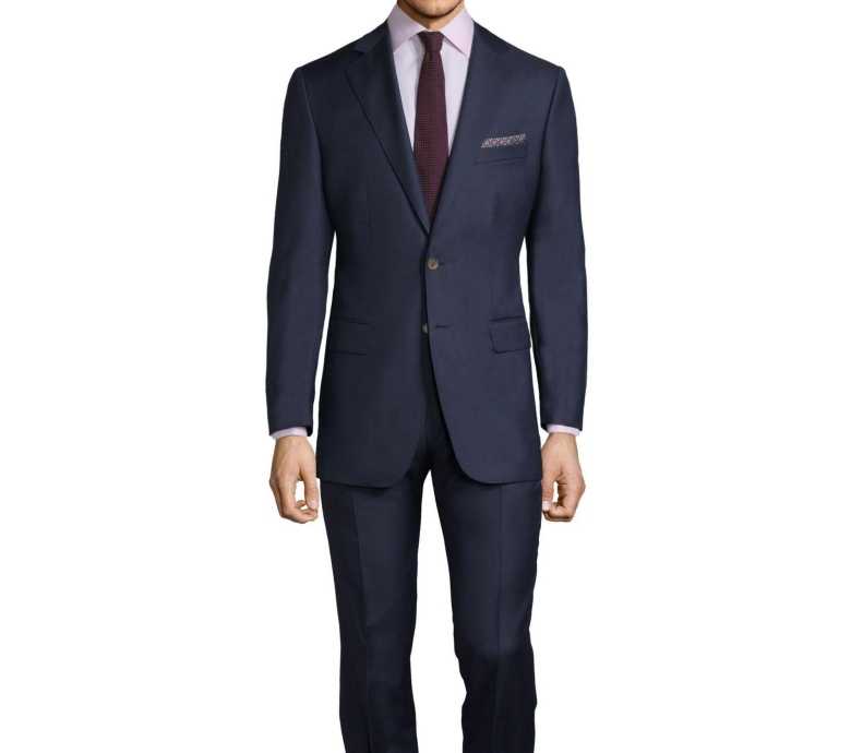 A navy blue pick & pick suit by Oliver Wicks