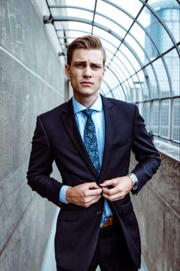 Navy Suit With Blue Shirt