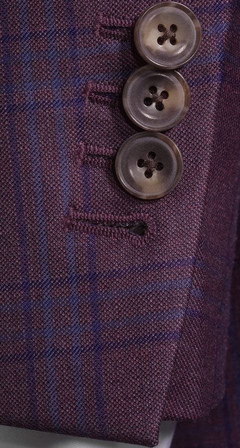 Plum Plaid with Blue Overcheck Blazer