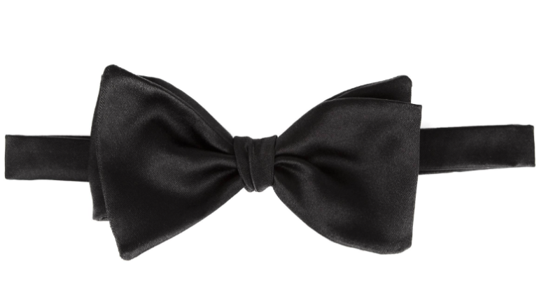 Black 100% silk bow tie by Oliver Wicks