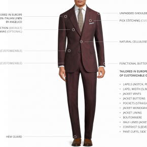 Burgundy Linen Suit - thumbnail image 3