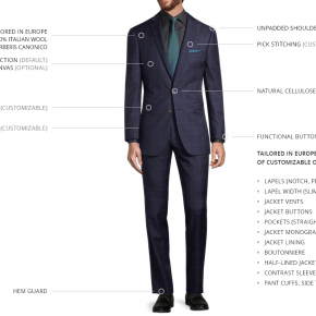 Navy Windowpane Suit - thumbnail image 3