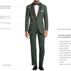 Green Natural Bi-Stretch Tuxedo - thumbnail image 3