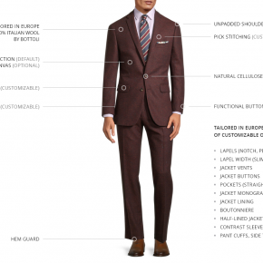 Burgundy Donegal Tweed Suit - thumbnail image 3