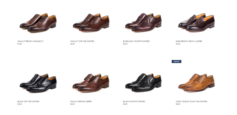 a selection of shoes offered by Oliver Wicks