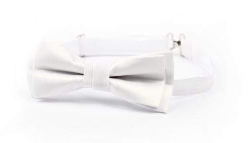 A white bow tie by Oliver Wicks